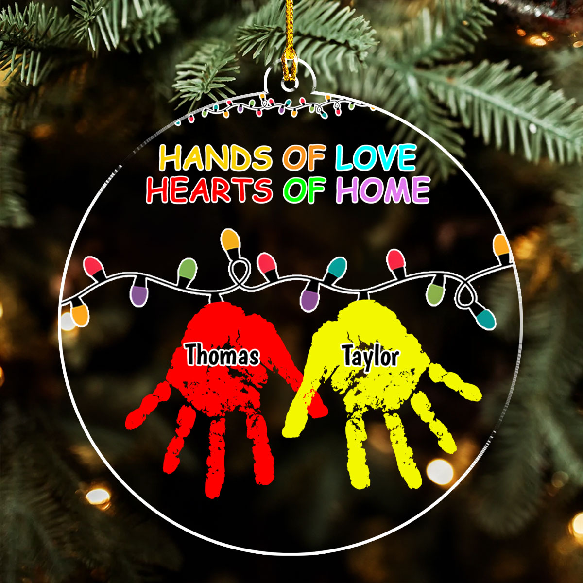 Hands Of Love - Personalized Custom Acrylic Christmas Ornament in 3.5, 4.5, 5.5 Inches