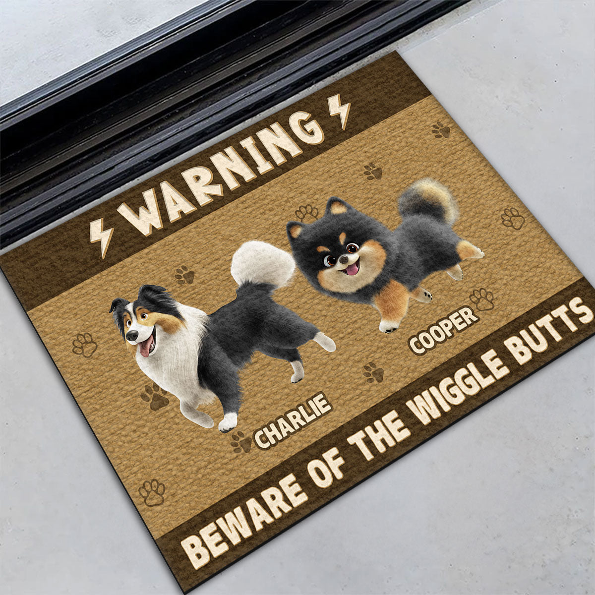 Beware Of The Wiggle Butt - Personalized Custom Doormat with Your Pet's Picture