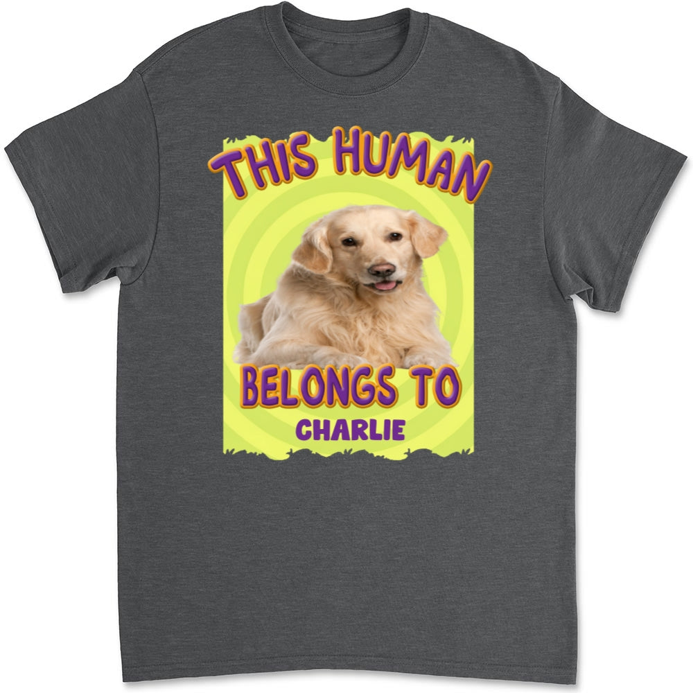 Personalized Custom Unisex 'This Human Belongs To Us' Photo T-Shirt - Perfect Gift for Pet Lovers