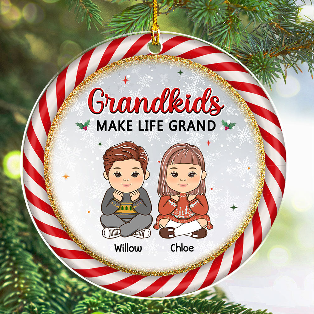 Make Life Grand - Customizable Personalized Acrylic Christmas Ornament (4' Diameter, 0.2' Thickness)