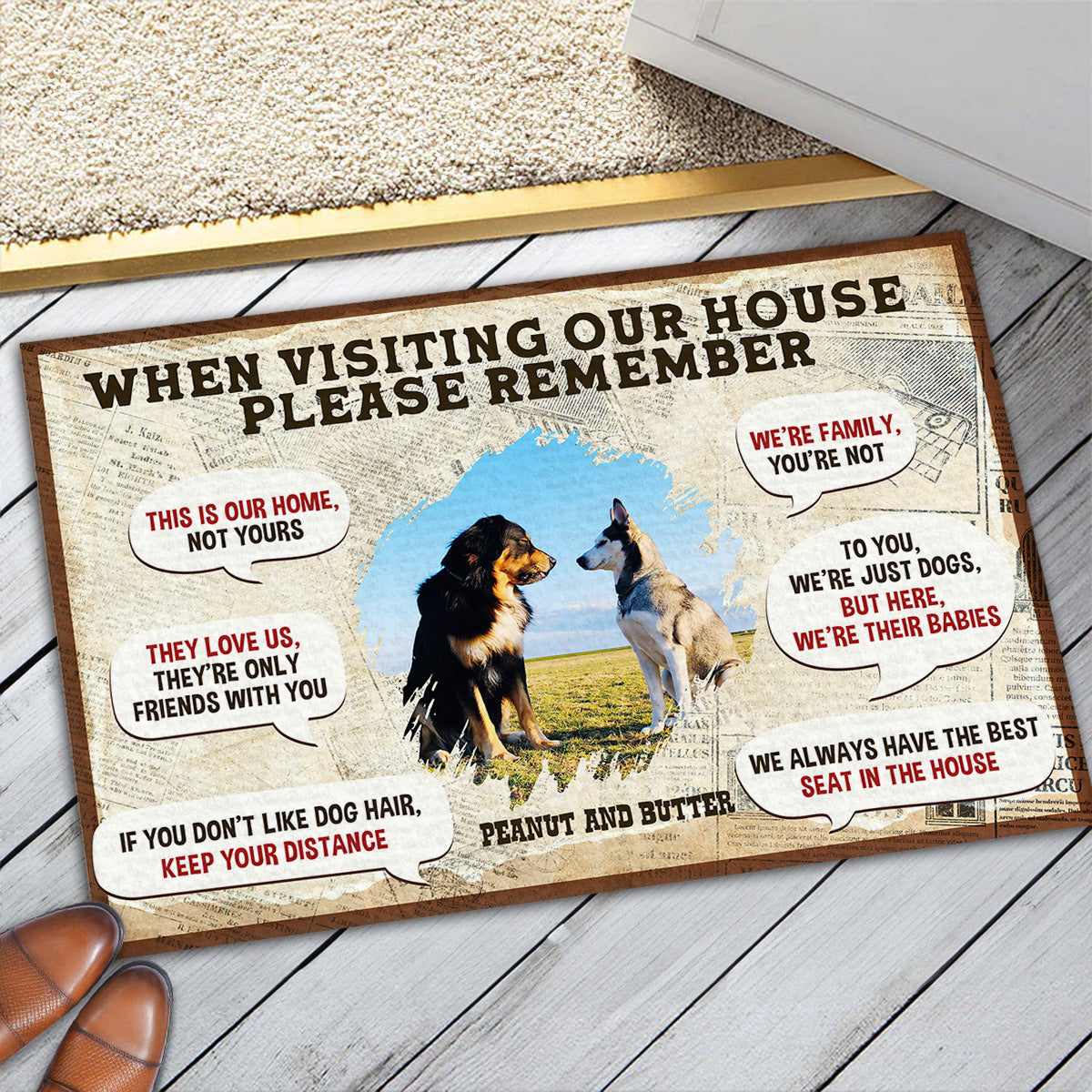 Personalized Custom Doormat with 'This Is My Home Not Yours' Photo for Pet Lovers