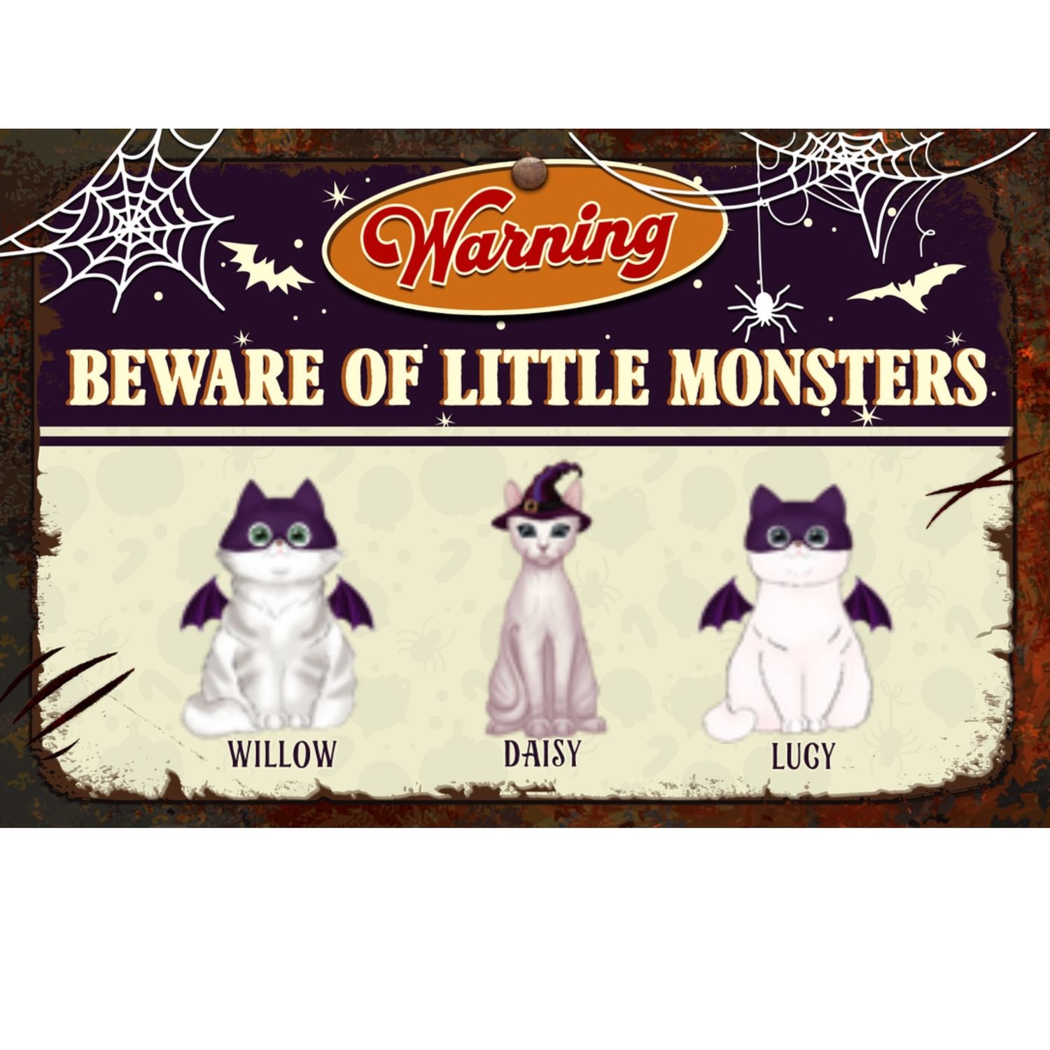 Beware Little Monster - Unique Personalized Custom Metal Sign for Home and Office Decor