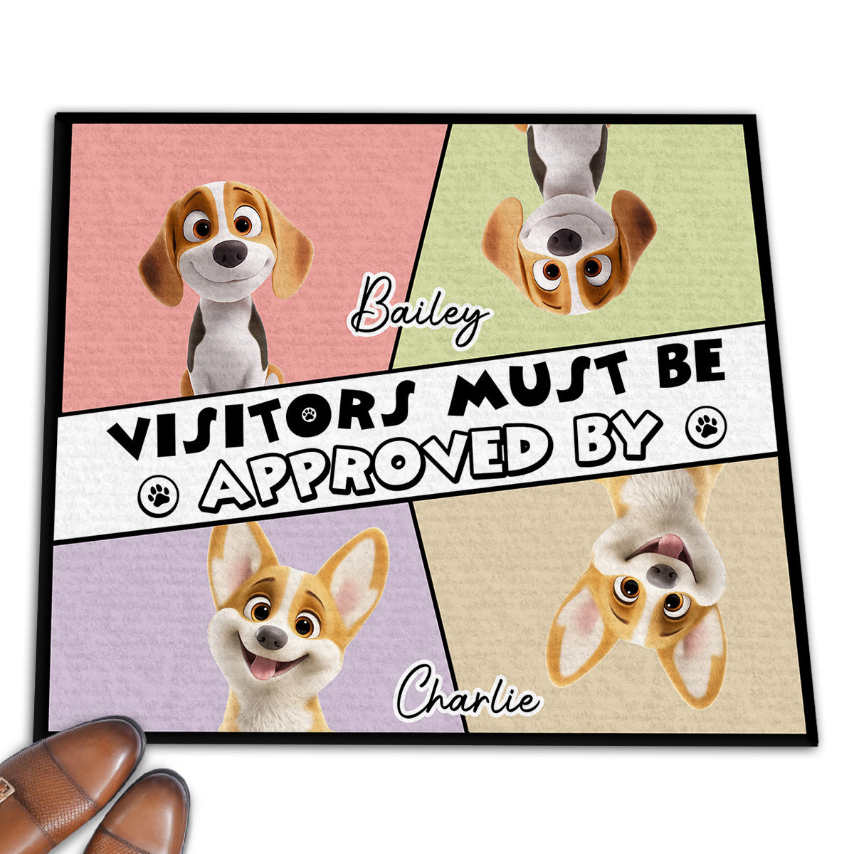 Cool Dogs Approved - Personalized Custom Doormat with Three Size Options