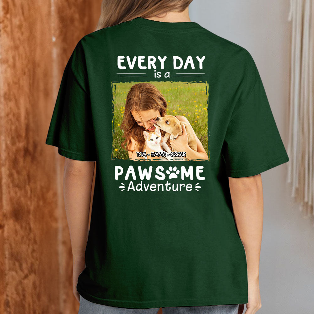 Pawsome Adventure Personalized Custom Unisex 5.3 oz T-shirt with Copyrighted Artwork