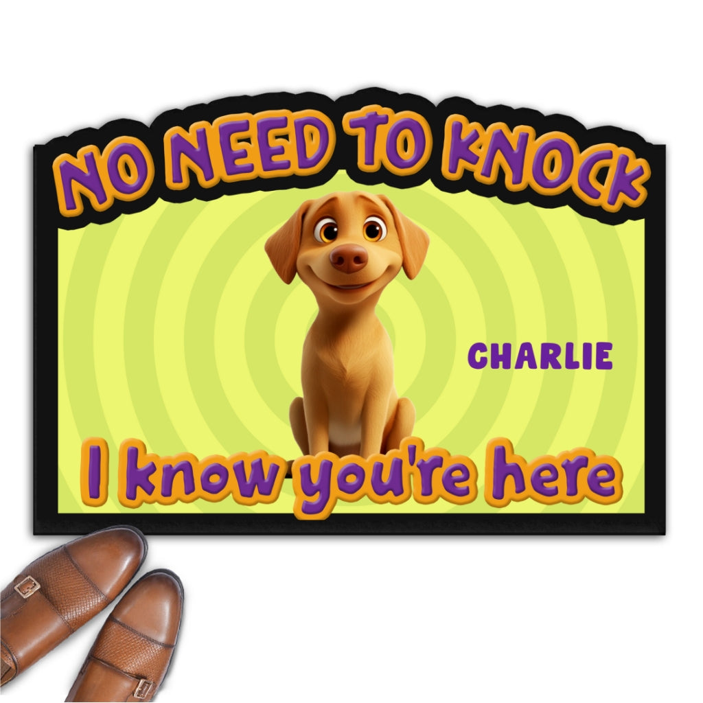 Personalized Custom 'This Human Belongs To Us' Cartoon Doormat for Pet Lovers