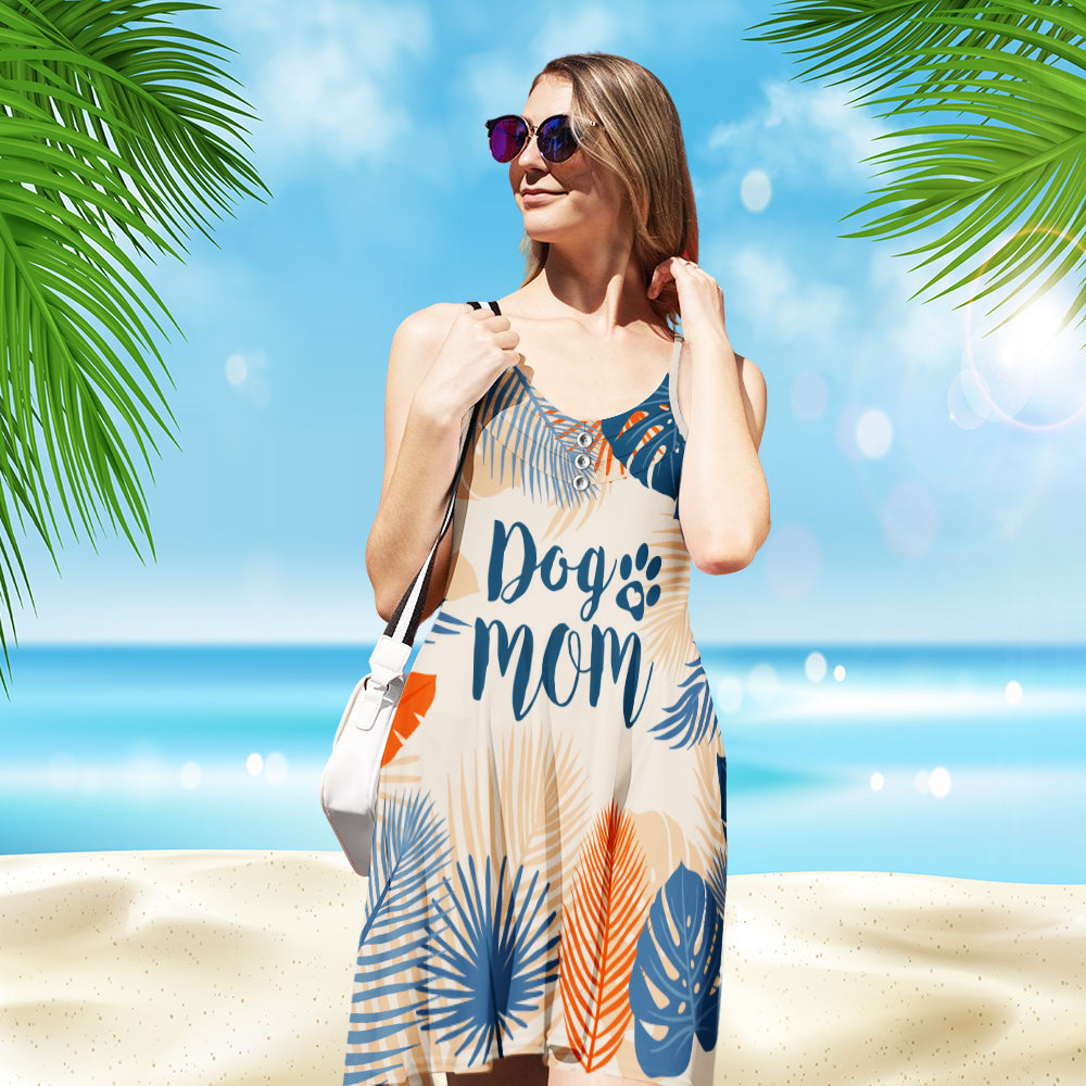 Stylish Dog Mom Adjustable Strap Dress - Perfect Gift for Pet Lovers