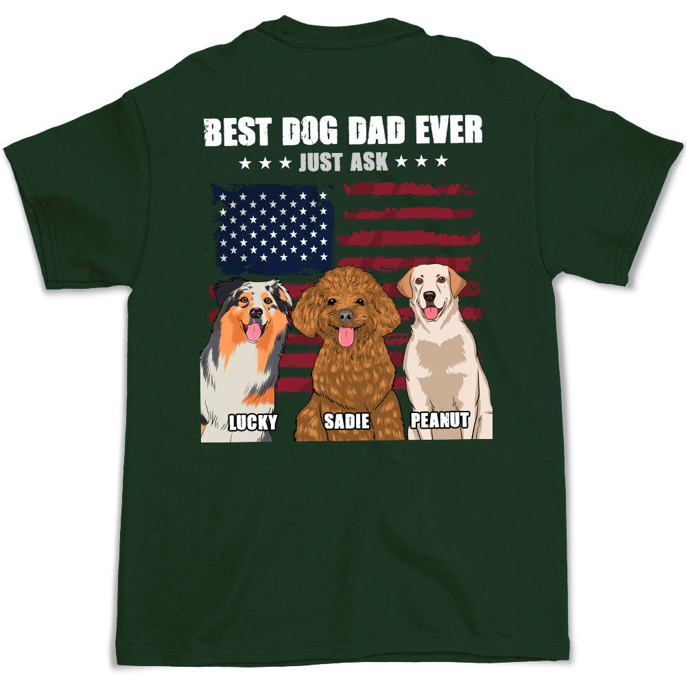 Best Dog Dad Ever - Personalized Custom Unisex 5.3 oz T-shirt for Pet Lovers