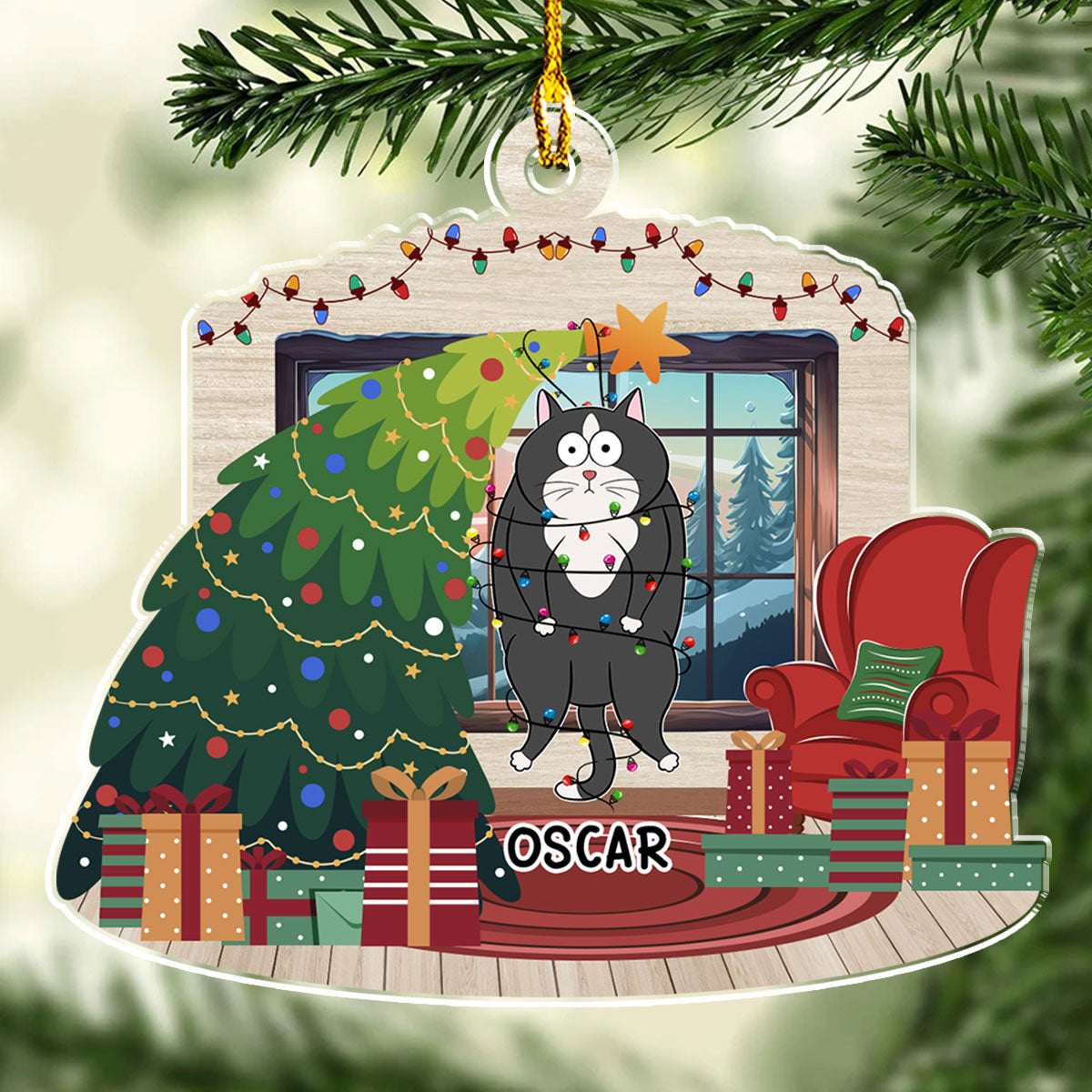 Personalized Custom Christmas Tree Falling Acrylic Ornament for Unforgettable Memories