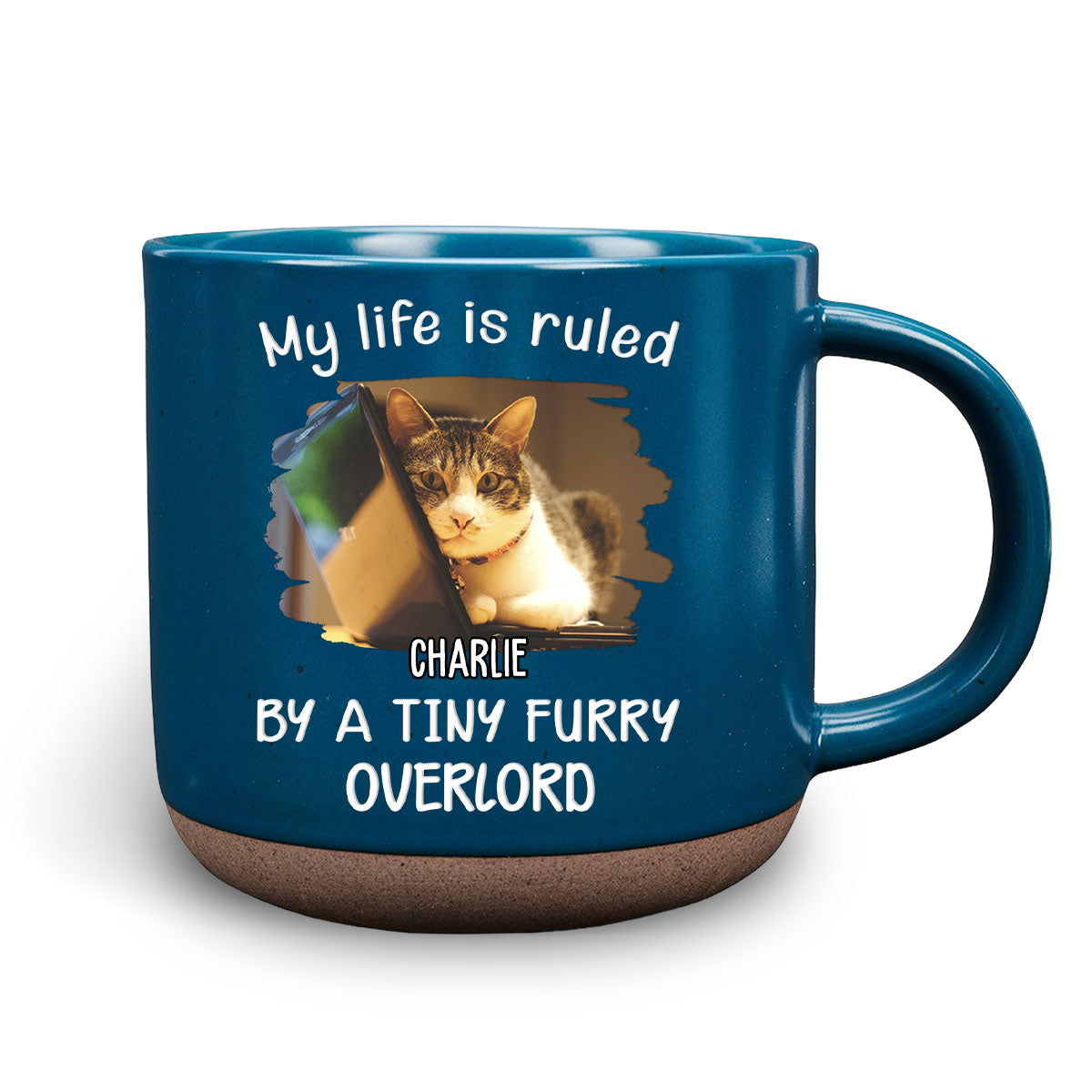 Personalized Custom 11oz Ceramic Mug - Ruled By Tiny Furry Overlords Version with Uploaded Photo