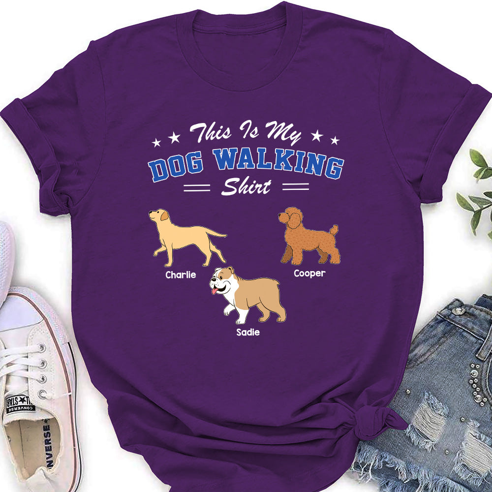 Personalized Custom Women's Dog Walking T-shirt - Ideal Gift for Pet Lovers