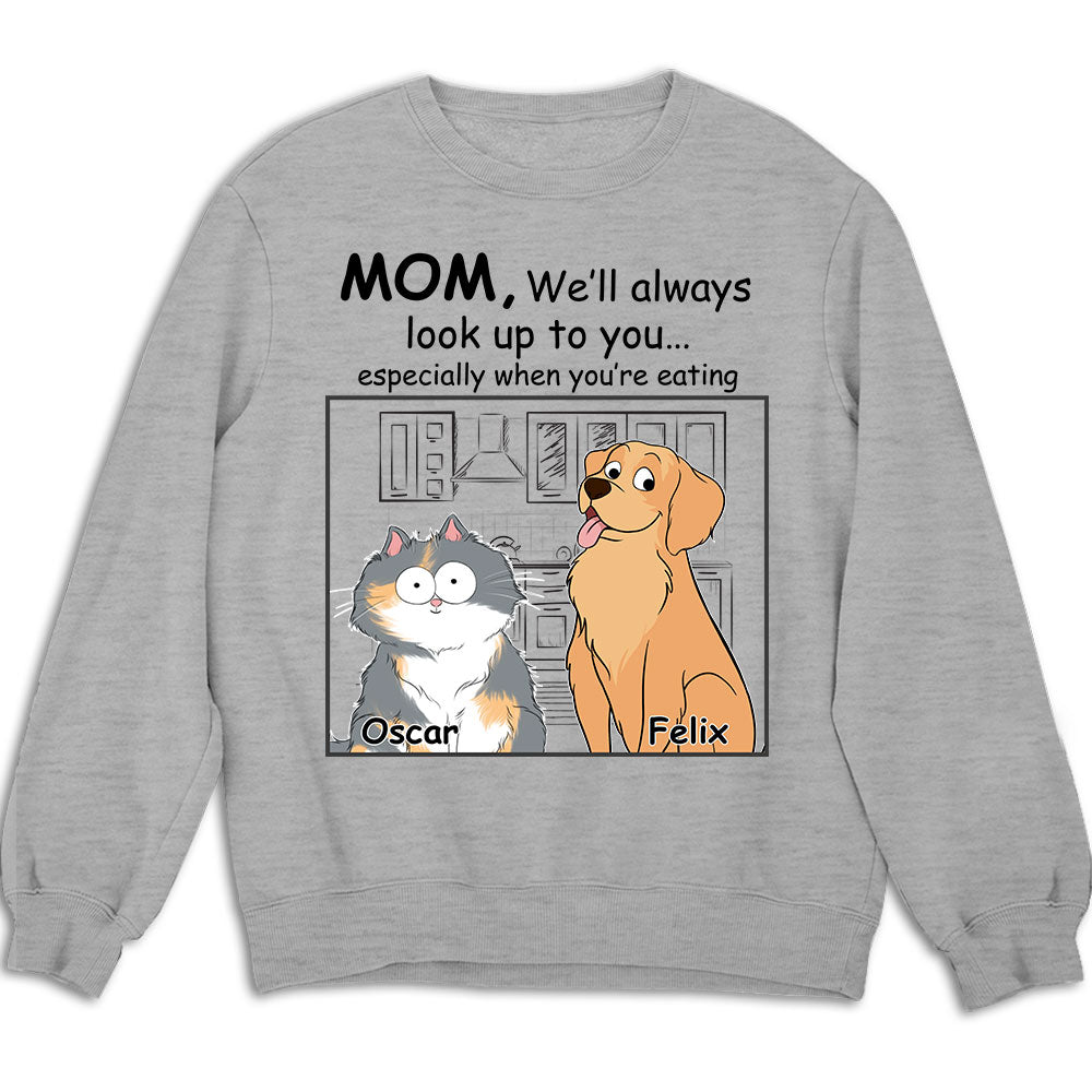 Pets Look Up To You - Customizable Personalized Unisex 8.0 oz Sweatshirt for Pet Lovers