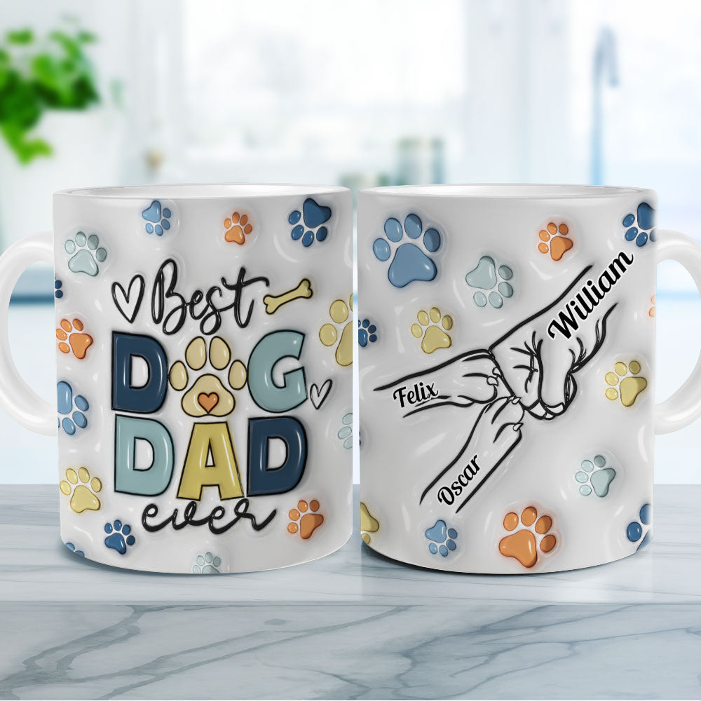 Unique Personalized Custom 3D Inflated Effect Dog Human Fist Bump Mug - 11oz and 15oz
