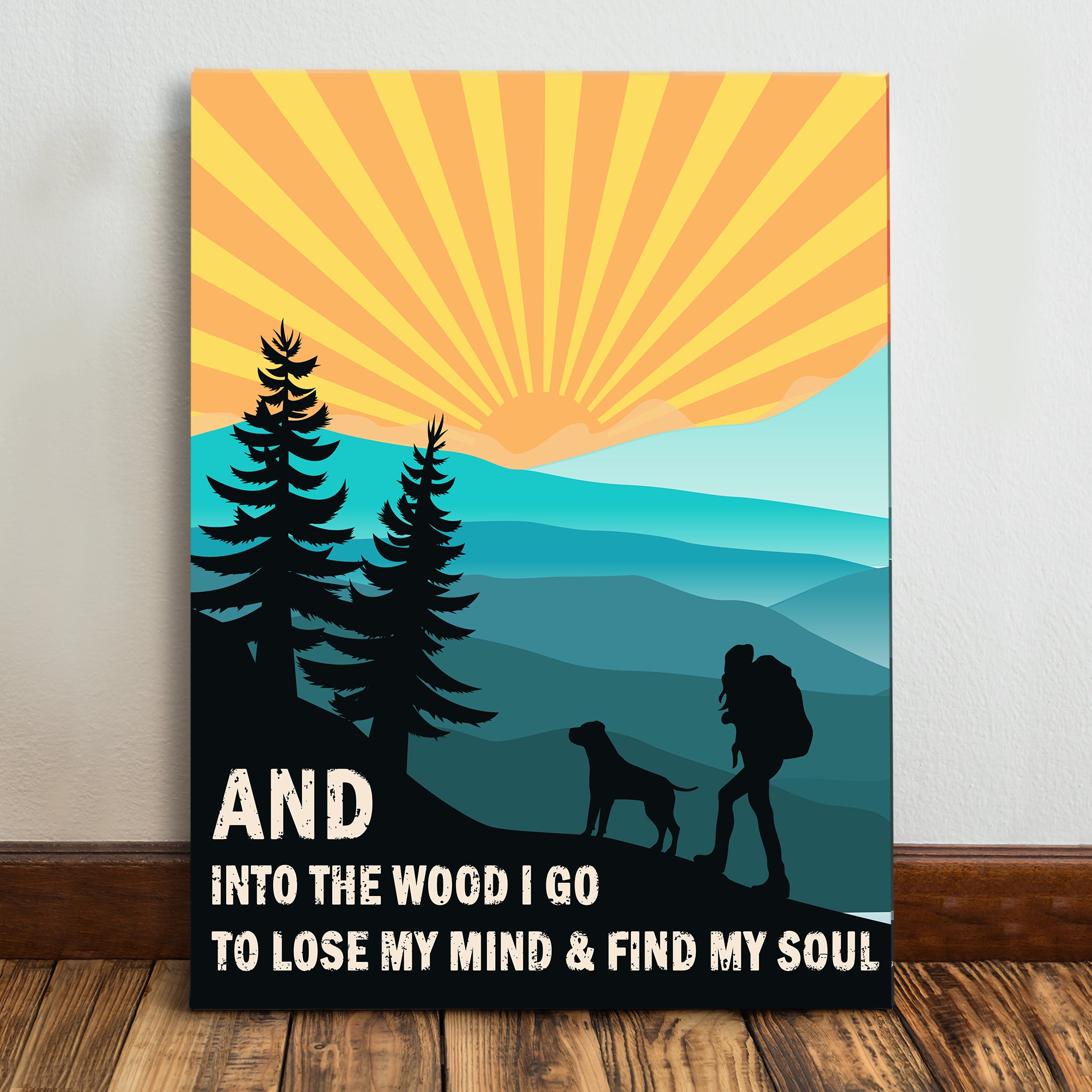 Into The Wood - Dog Hiking Companion - High - Quality Personalized Matte Canvas Print for Pet Lovers