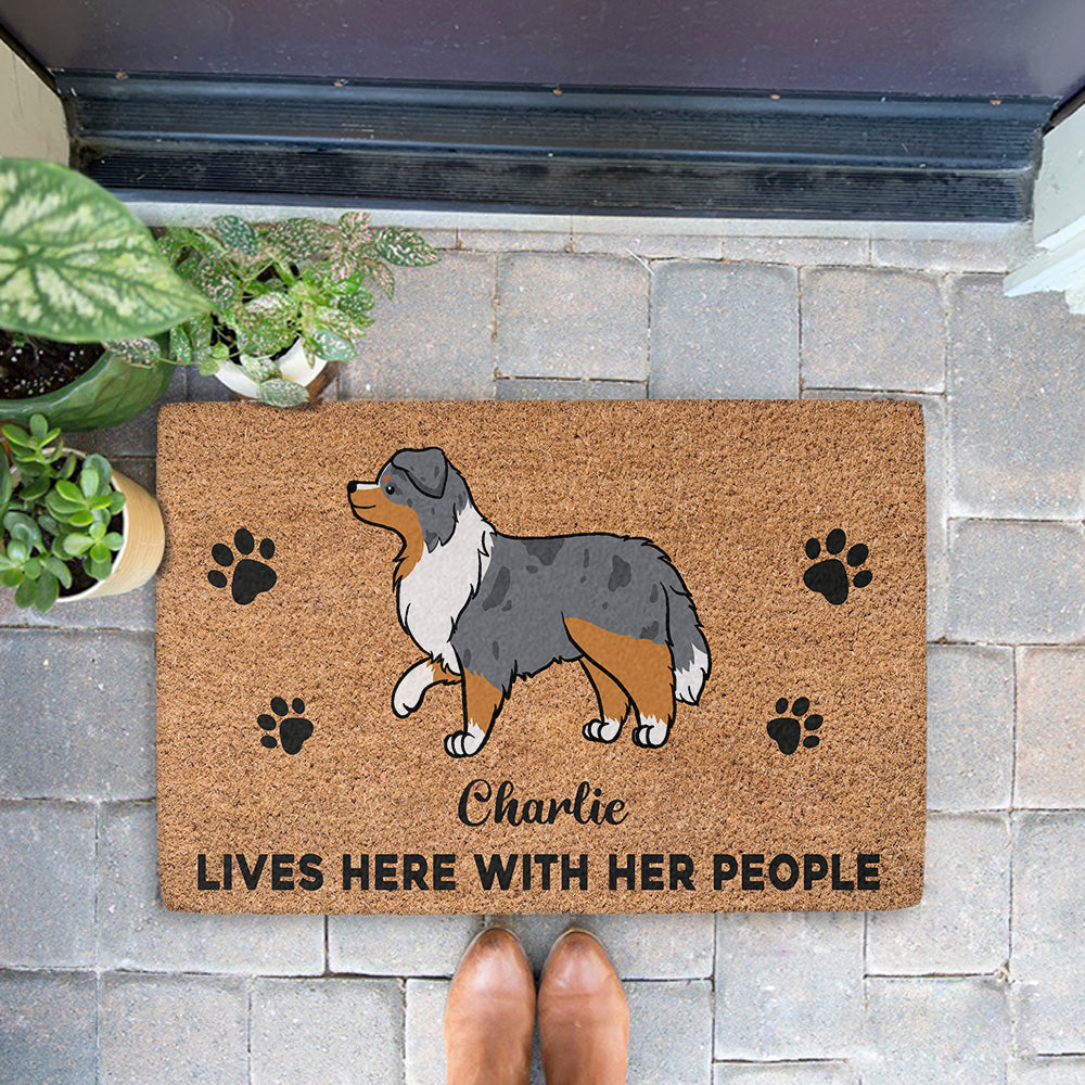 Dog Lives Here - Customizable Personalized Dog Picture Doormat