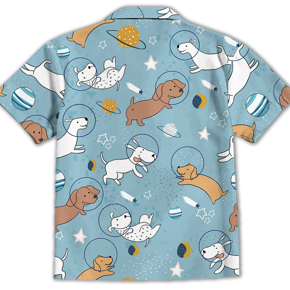 Space Dog 2 - Adorable Kids' Button - up Shirt with High - Quality Pet Prints