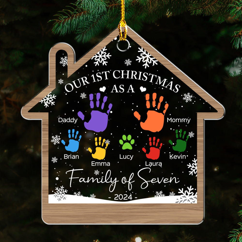 Happy Our 1st Christmas - Personalized Custom 4' Diameter 0.2' Thick Acrylic Christmas Ornament