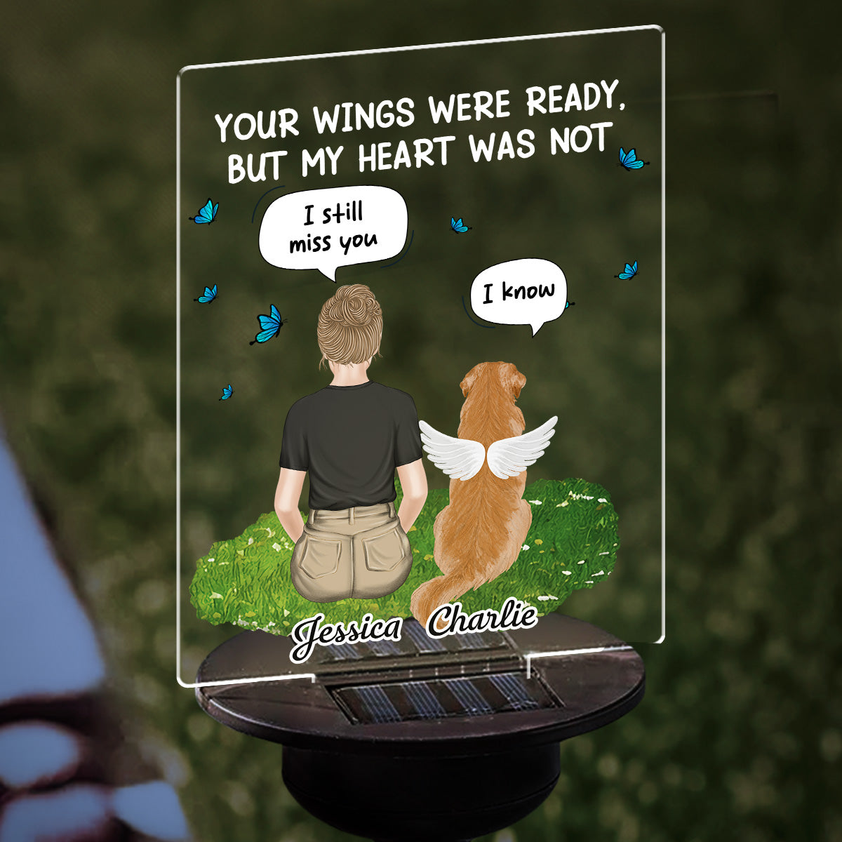 Personalized Custom Solar Light - My Heart Was Not Ready To Lose You: A Memorial Tribute