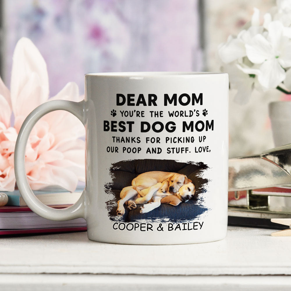 Dear Dad Sleeping - Unique Personalized Custom Coffee Mug for Pet Lovers