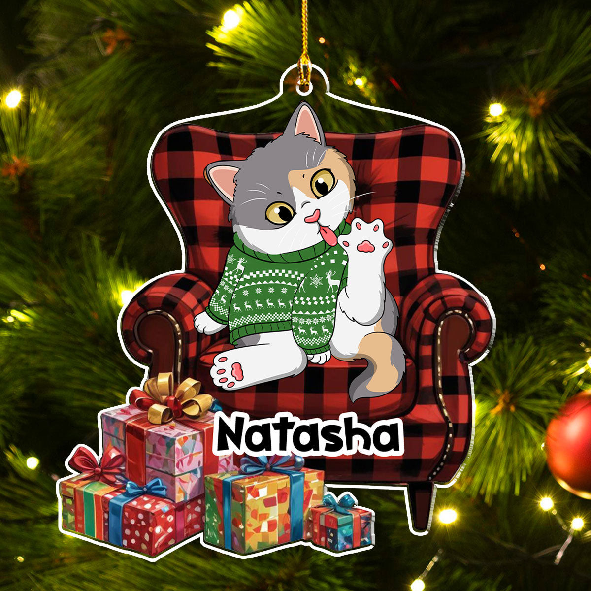 Whisker Wonderland - Exquisite Personalized Custom Acrylic Christmas Ornament
