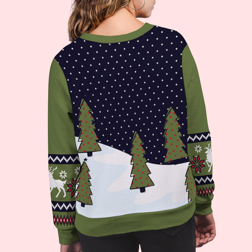 Dashing Through The Snow - Exclusive Personalized Custom All-Over-Print Unisex Sweatshirt for Pet Lovers