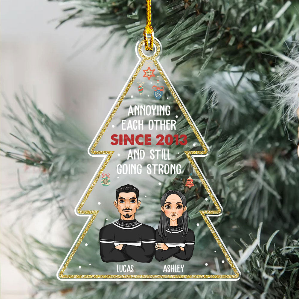 Unique Personalized Custom Acrylic Ornament for Annoying Each Other - Ideal Christmas Keepsake