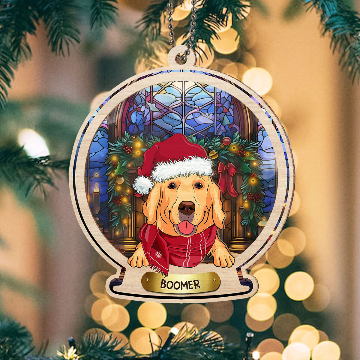 Personalized Custom Snow Globe Dog Suncatcher Ornament - Ideal for Special Occasions