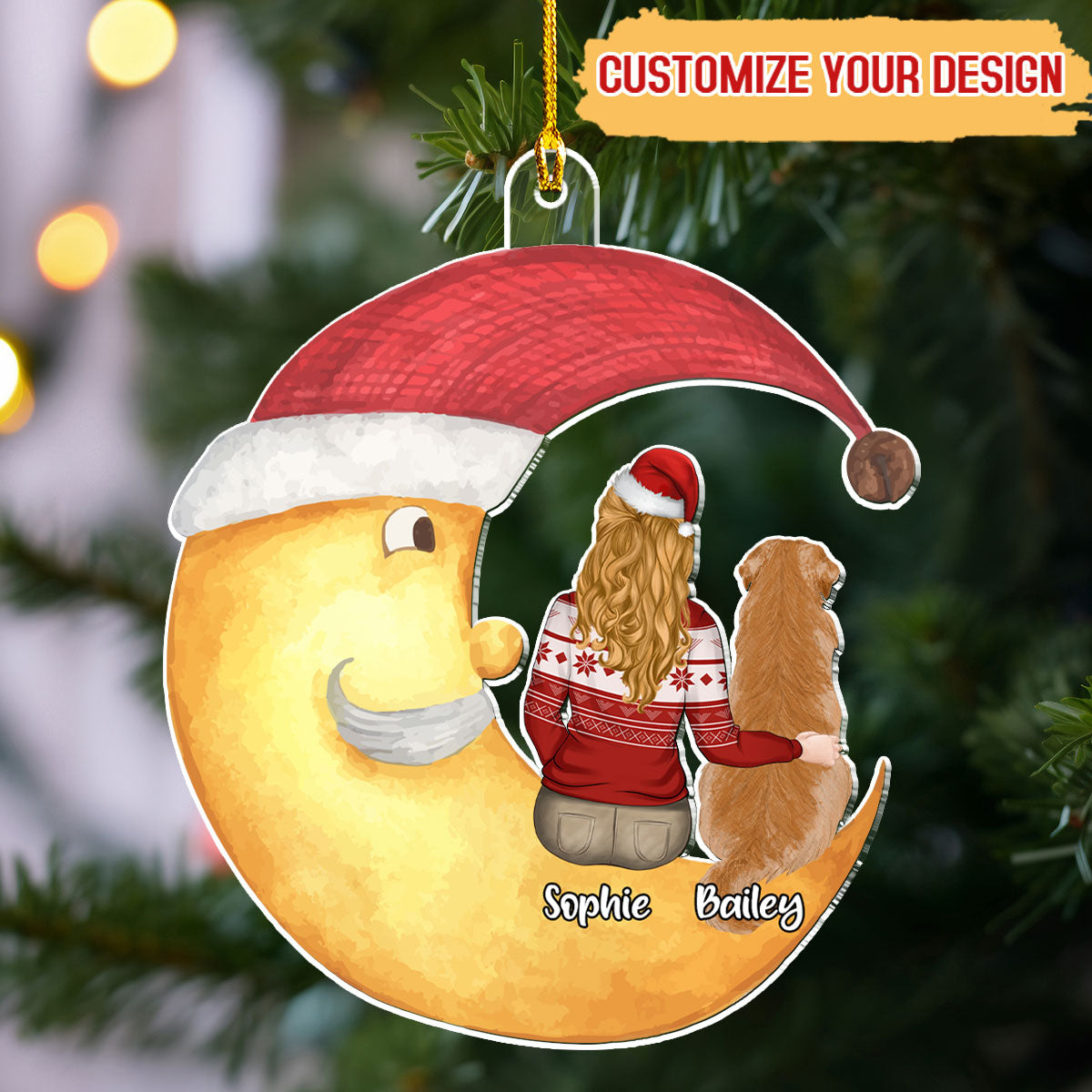We Sitting On The Moon - Personalized Custom Acrylic Christmas Ornament (4' Diameter, 0.2' Thickness)