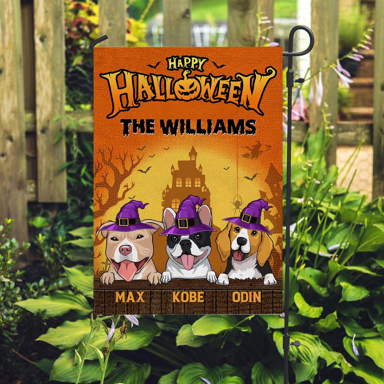 Happy Halloween - Customizable Personalized Garden Flag in 12' x 18' and 28' x 40' Sizes