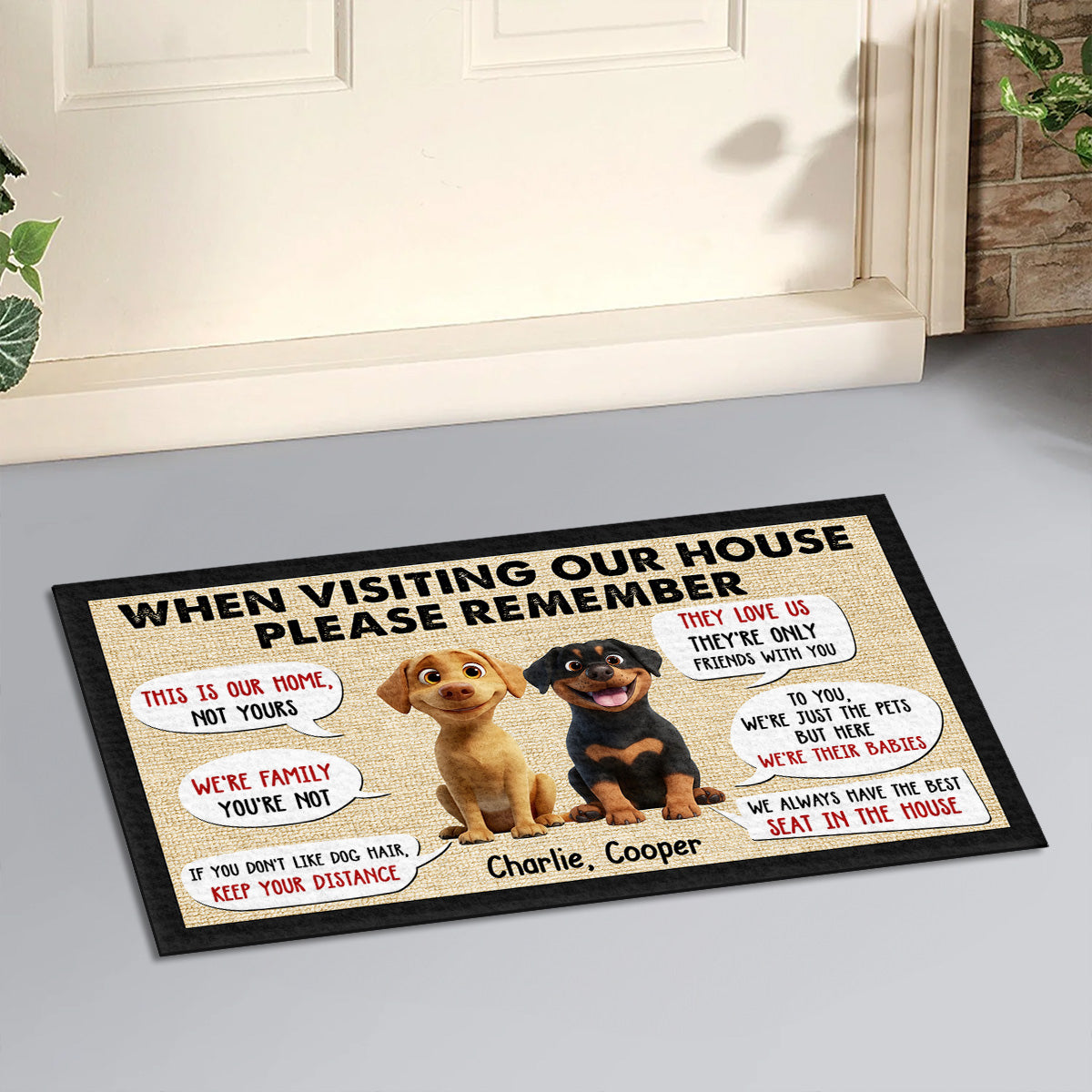 Please Remember Version 2 - Personalized Custom Pet Doormat with Cat or Dog Picture