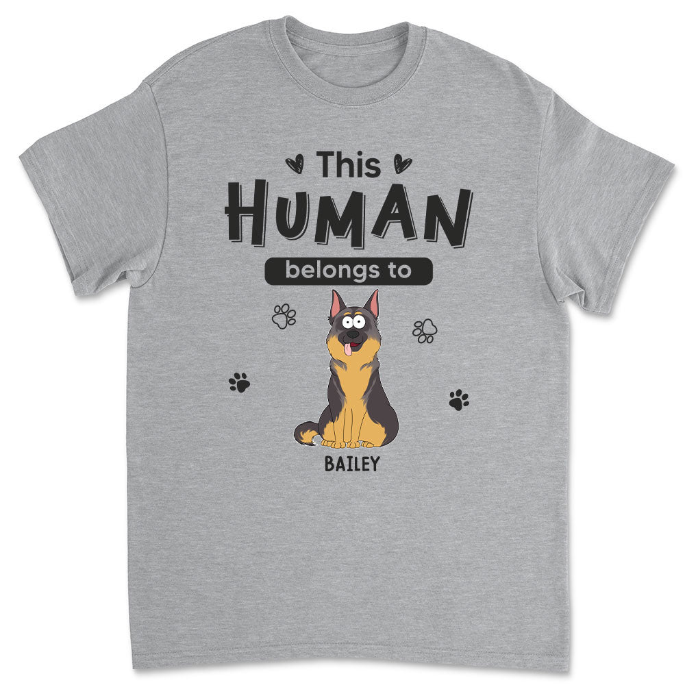 Belongs To Dogs - Personalized Custom Unisex 5.3 oz T-shirt for Pet Lovers
