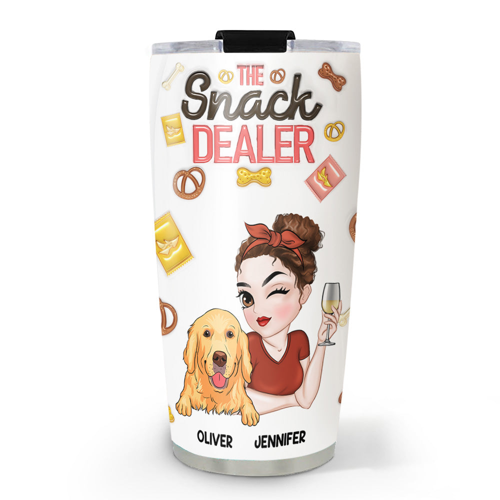 The Snack Dealer - Personalized Custom 3D Inflated Effect 20oz Stainless Steel Tumbler for All Occasions