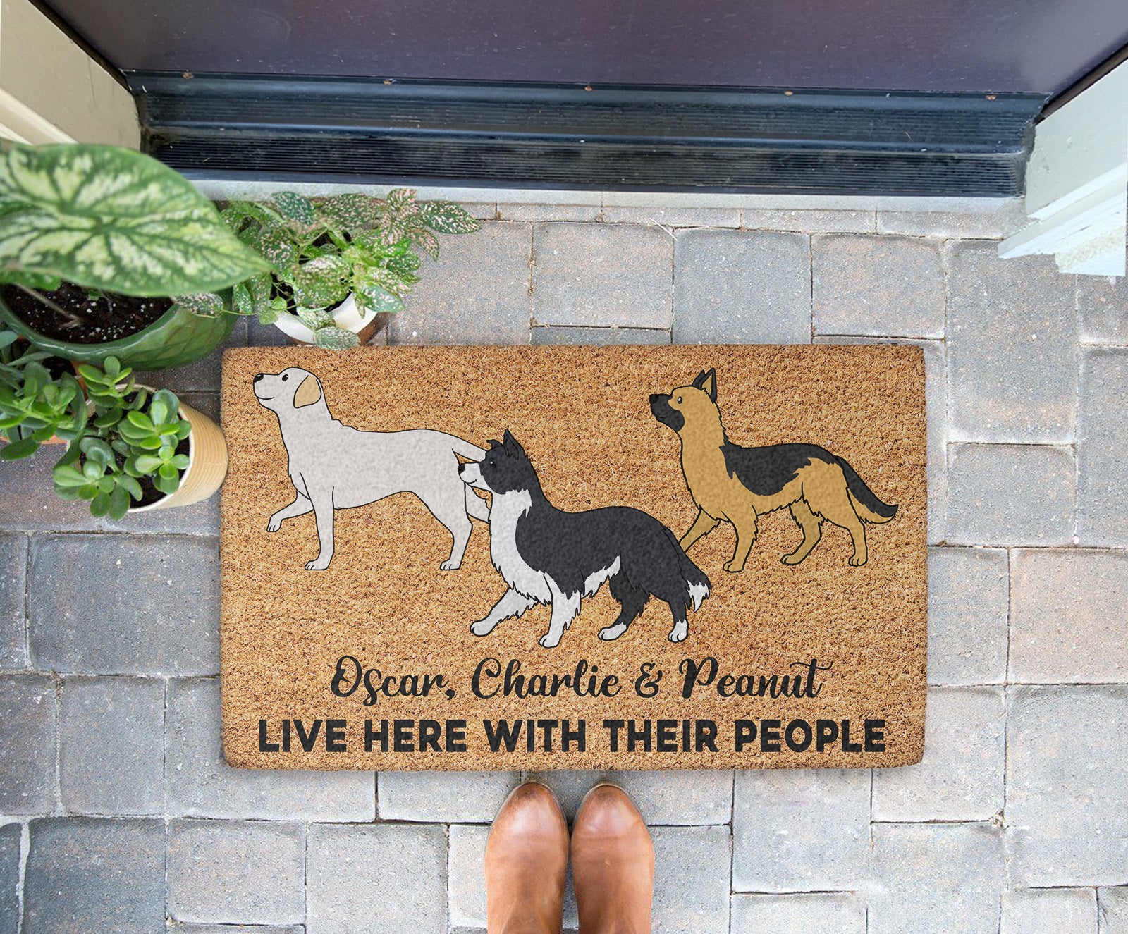 Dog Lives Here - Customizable Personalized Dog Picture Doormat