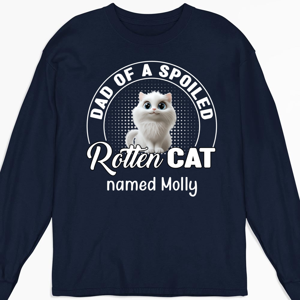 Spoiled Rotten Cat Chibi Cartoon - Stylish Personalized Custom Long Sleeve Unisex T-shirt