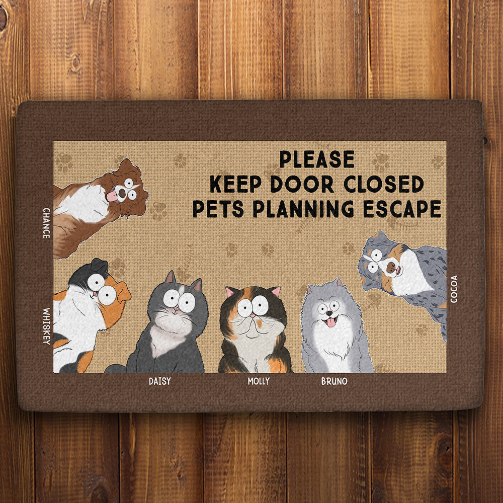 Personalized Custom Doormat to Keep Pets from Opening Doors
