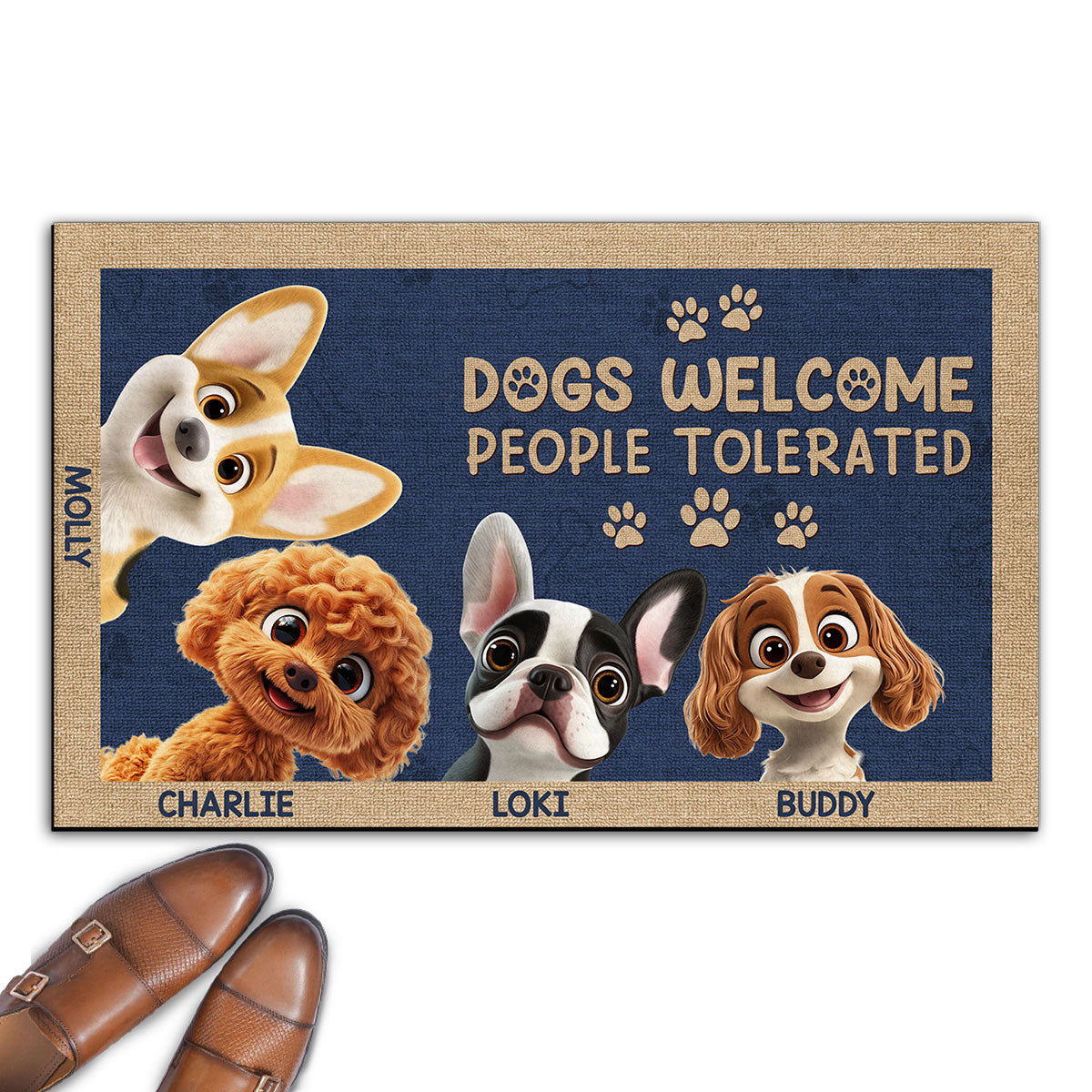 Tolerated - Personalized Custom Pet Doormat with Vibrant Sublimation Printing