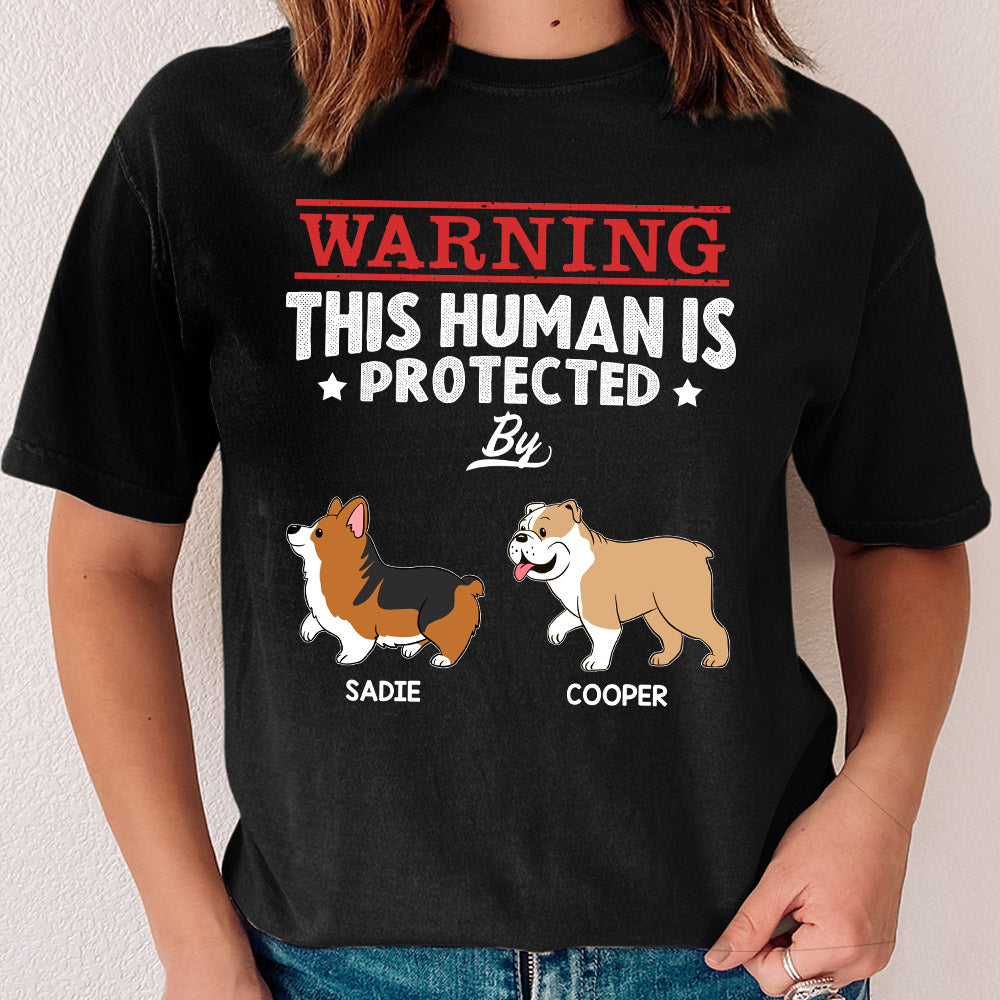 Human Protected By - Personalized Custom Premium Men's 4.2 oz T-shirt for Pet Lovers
