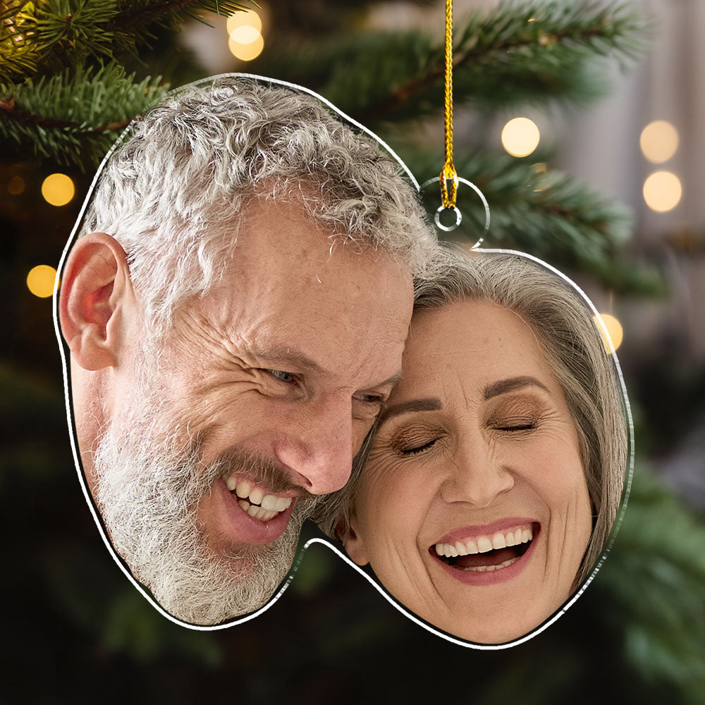Funny Face Christmas - Personalized Custom 4' Diameter and 0.2' Thickness Acrylic Ornament