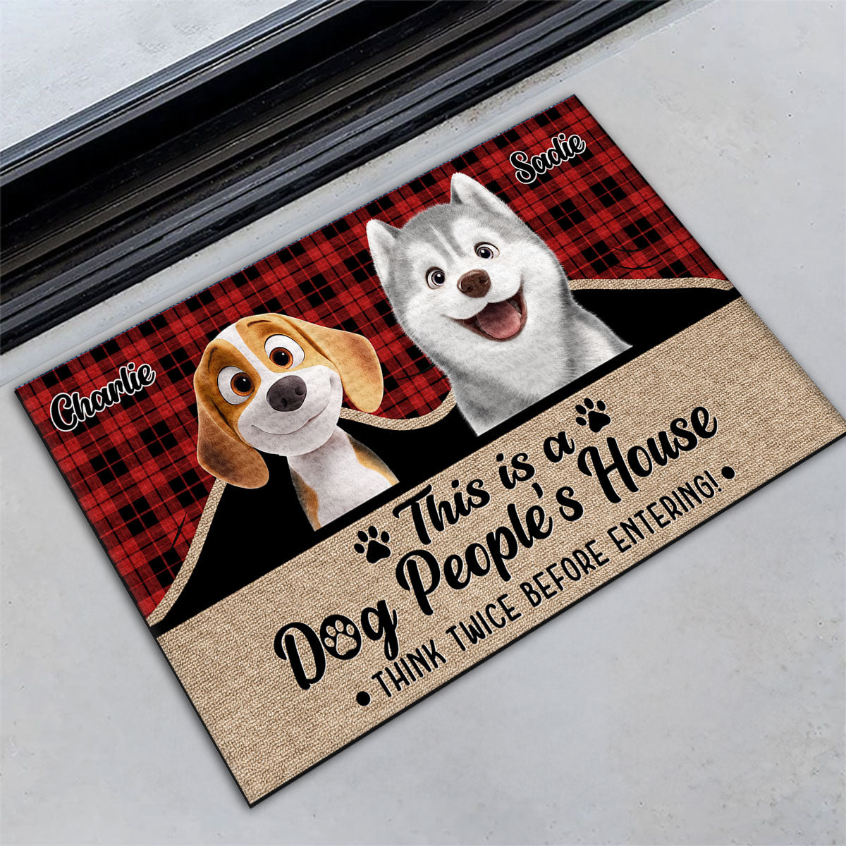 Dog People - Customizable Personalized Doormat with Cat or Dog Picture