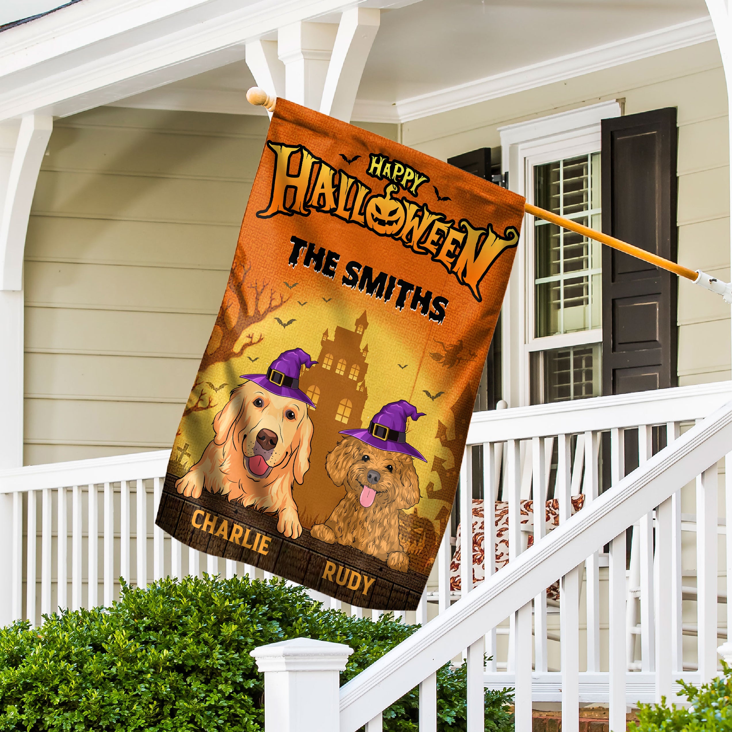 Happy Halloween - Customizable Personalized Garden Flag in 12' x 18' and 28' x 40' Sizes