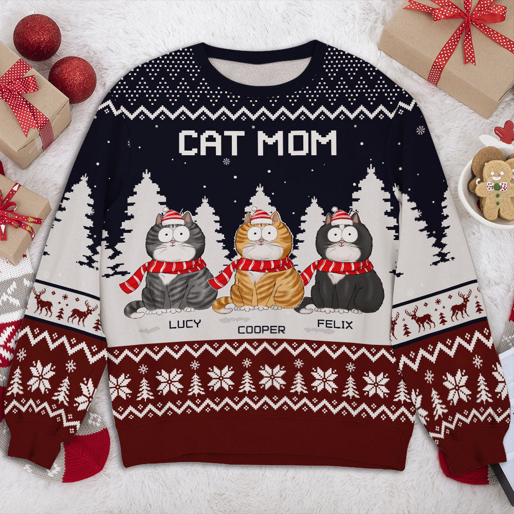 Snowy Night And Paw - Personalized Custom All-Over-Print Unisex 8.8 oz Polyester Blend Sweatshirt for Pet Lovers