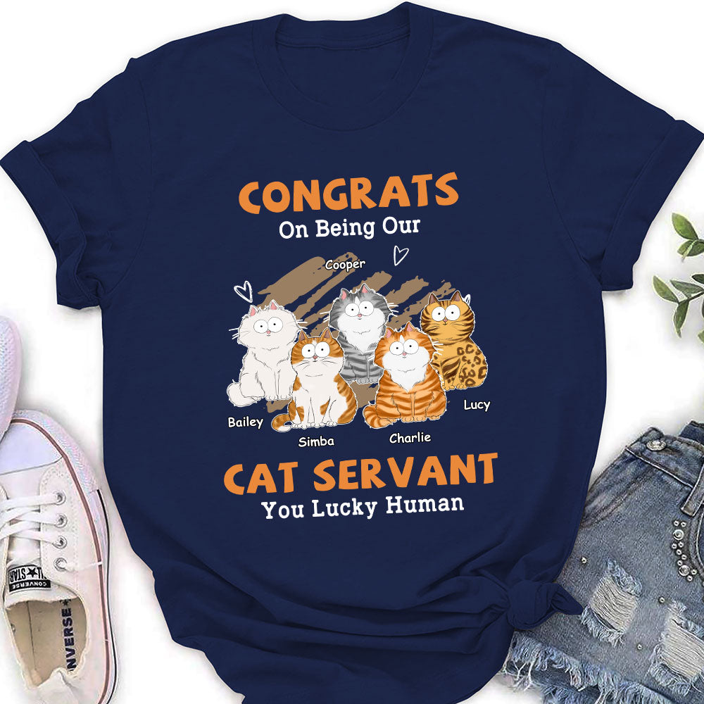 Unique Congrats Cat Servant Personalized Custom Women's T-shirt - Ideal Gift for Pet Lovers