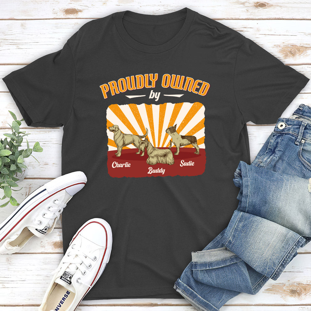 Proudly Owned - Personalized Custom Unisex 5.3 oz T-shirt for Pet Lovers