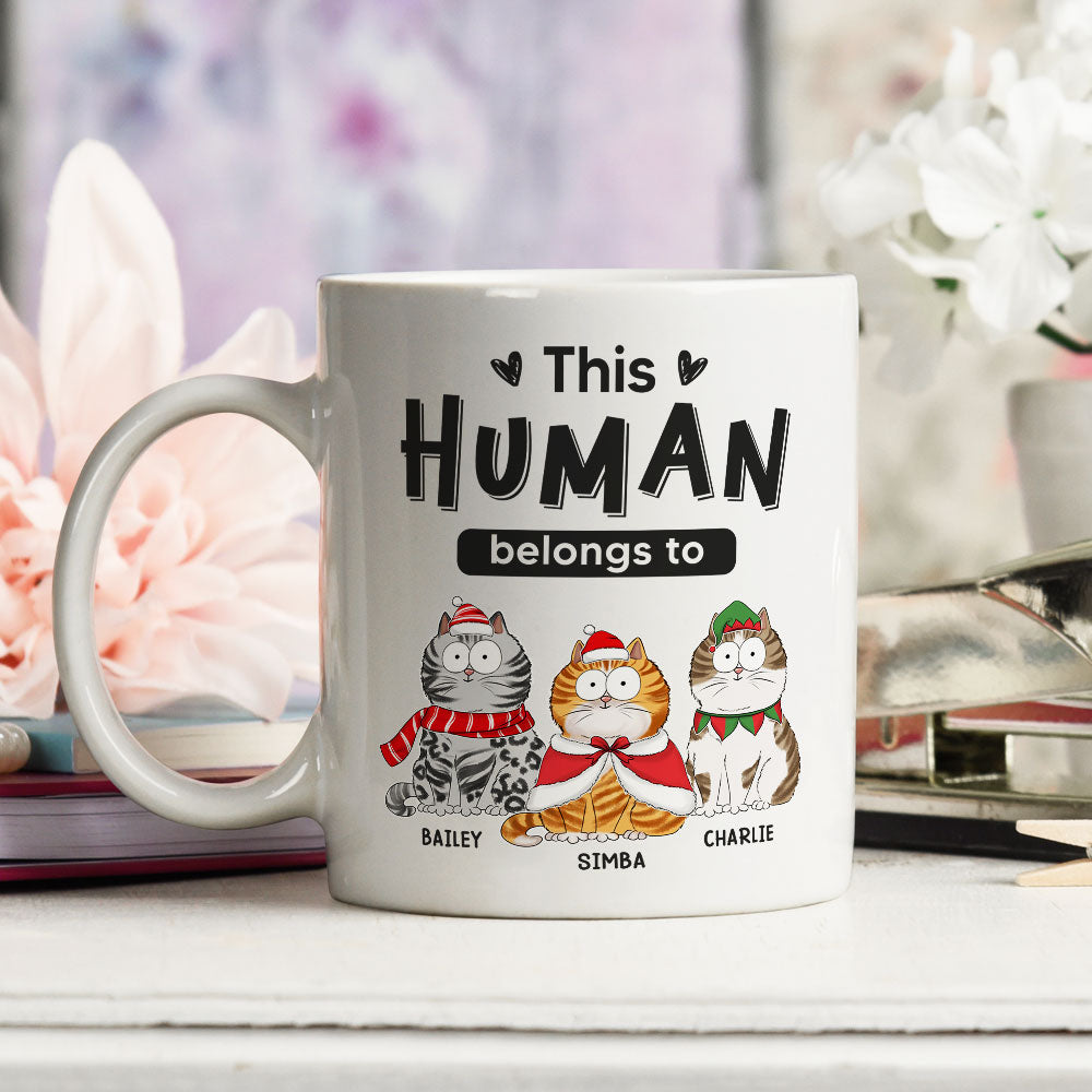Belongs To Cats Christmas - Customizable Personalized Coffee Mug for Pet Lovers