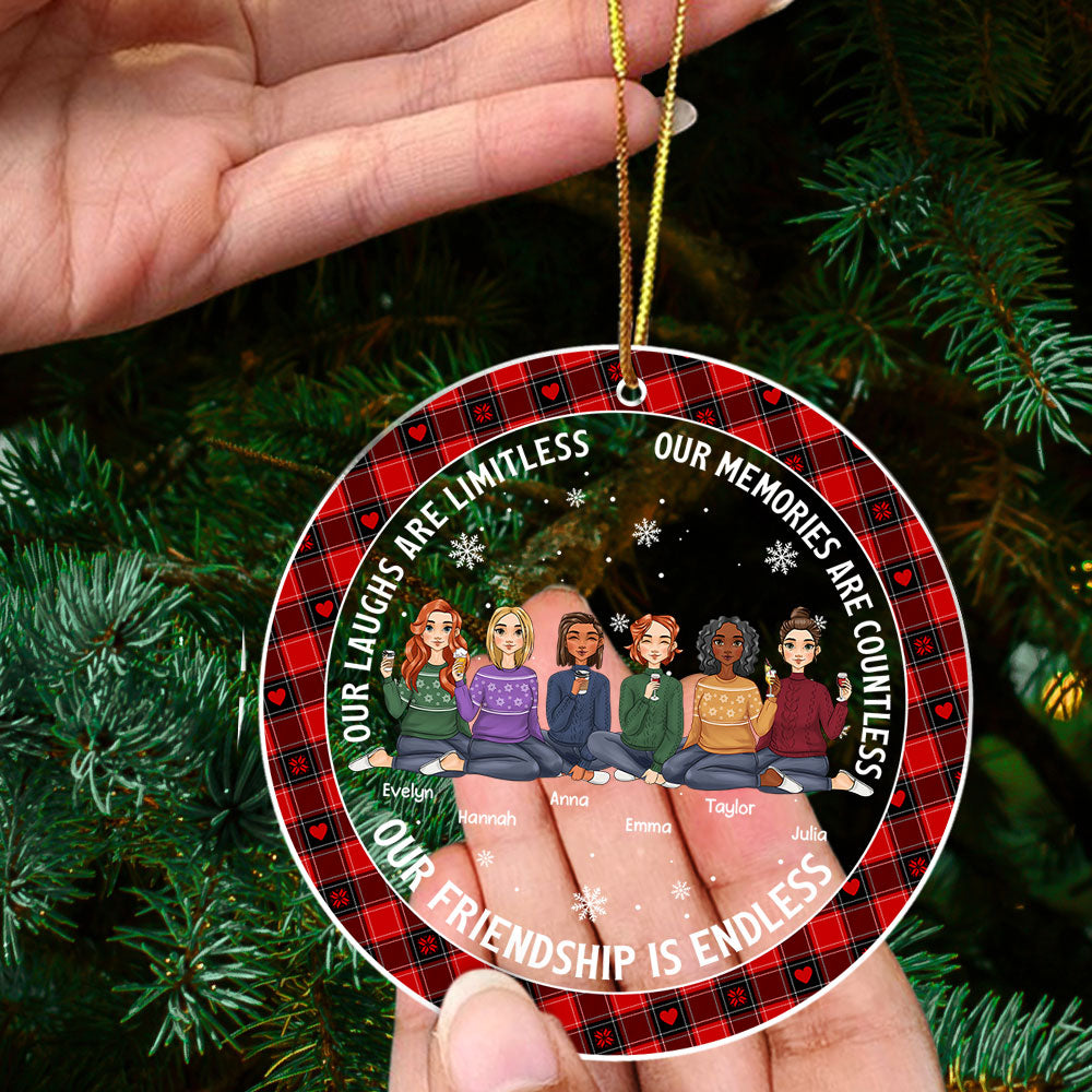 Endless Laughter - Personalized Custom 4' Diameter 0.2' Thickness Acrylic Christmas Ornament