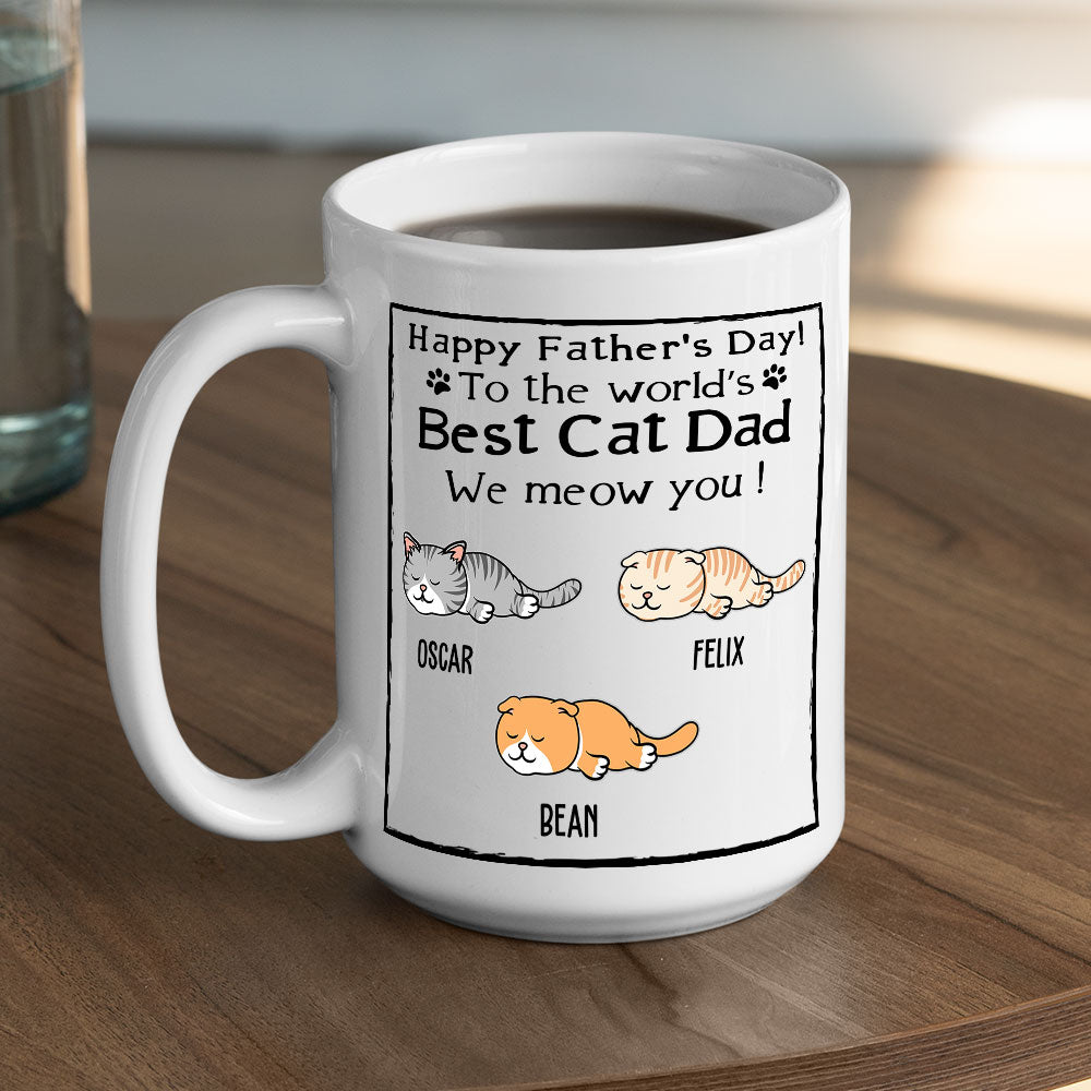 Best Cat Dad - Personalized Custom 11oz/15oz Coffee Mug for Pet Lovers