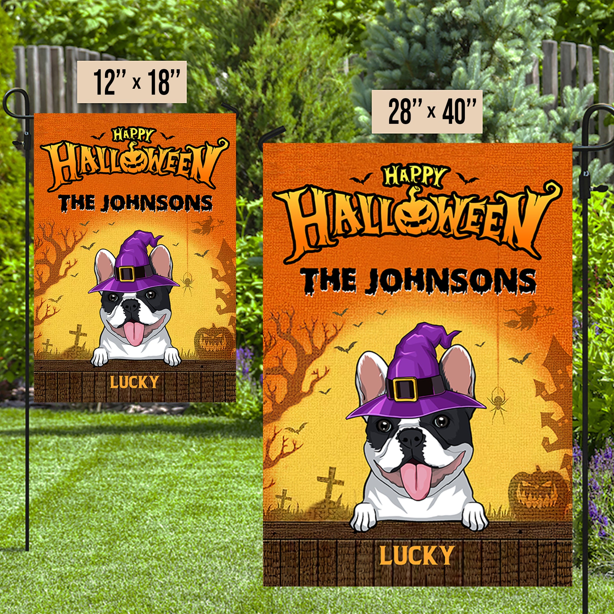 Happy Halloween - Customizable Personalized Garden Flag in 12' x 18' and 28' x 40' Sizes
