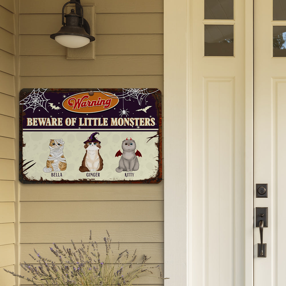 Beware Little Monster - Unique Personalized Custom Metal Sign for Home and Office Decor