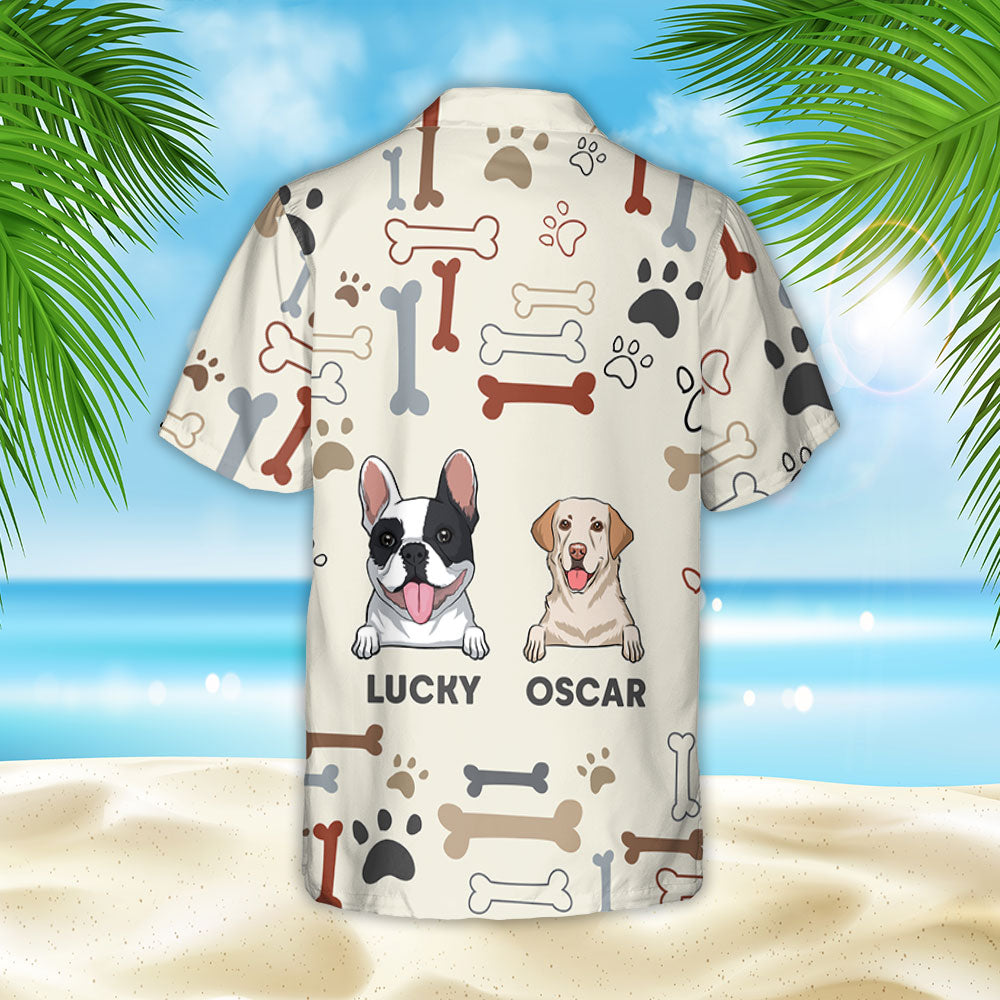 Unique Personalized Custom Hawaiian Shirt with Dog Bones Design - Ideal Summer Gift for Pet Lovers