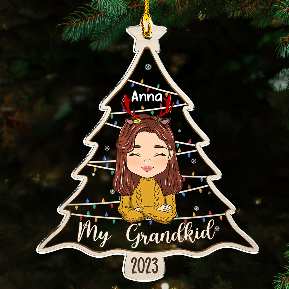 2023 Personalized Custom Grandkids Acrylic Christmas Ornament
