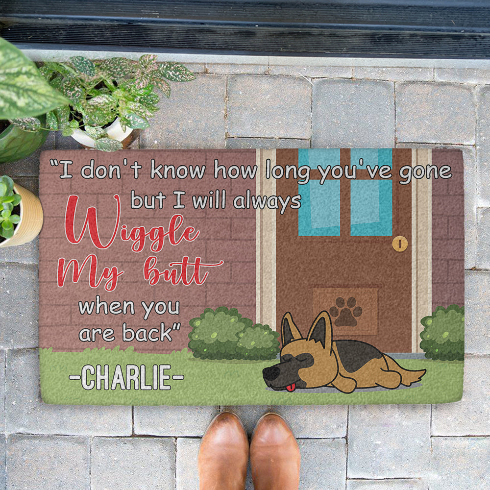 Personalized Custom 'Wiggle My Butt' Doormat for Pet Lovers